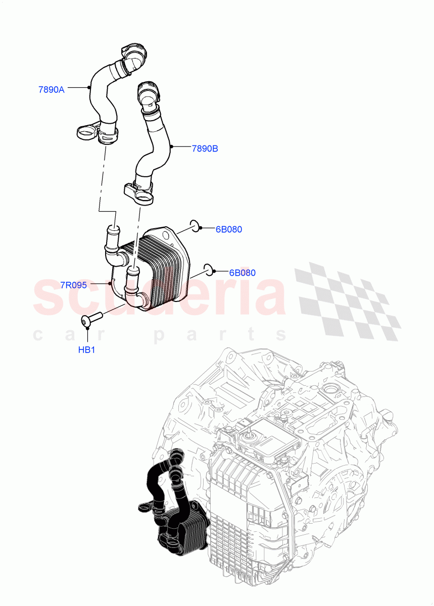 Transmission Cooling Systems (1.5L AJ20P3 Petrol High, 8 Speed Automatic Trans 8G30, Changsu (China), 1.5L AJ20P3 Petrol High PHEV) of Land Rover Land Rover Discovery Sport (2015+) [2.0 Turbo Petrol GTDI]