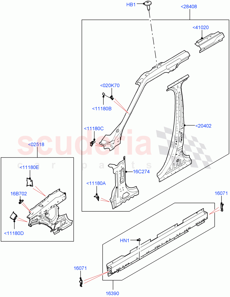 Side Panels - Inner (Middle - Front) of Land Rover Land Rover Range Rover (2022+) [4.4 V8 Turbo Petrol NC10]