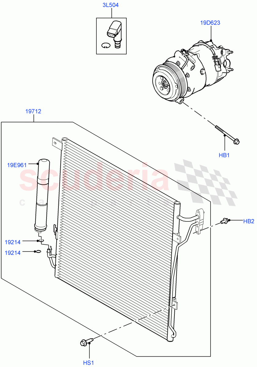 Air Conditioning Condensr/Compressr(3.0L DOHC GDI SC V6 PETROL)((V)FROMEA000001) of Land Rover Land Rover Discovery 4 (2010-2016) [4.0 Petrol V6]