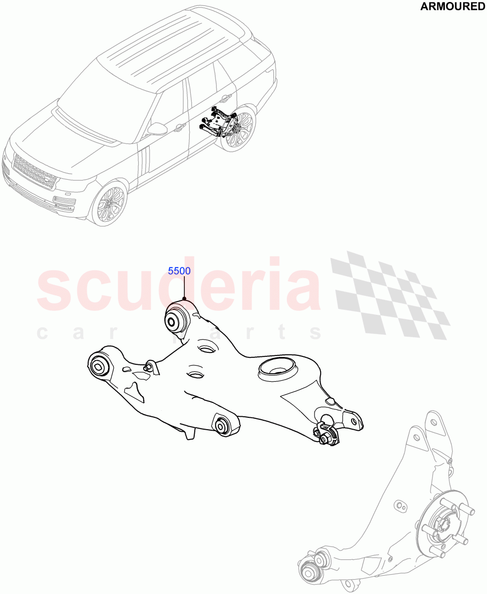 Rear Suspension Arms(Armoured)((V)FROMEA000001) of Land Rover Land Rover Range Rover (2012-2021) [5.0 OHC SGDI SC V8 Petrol]