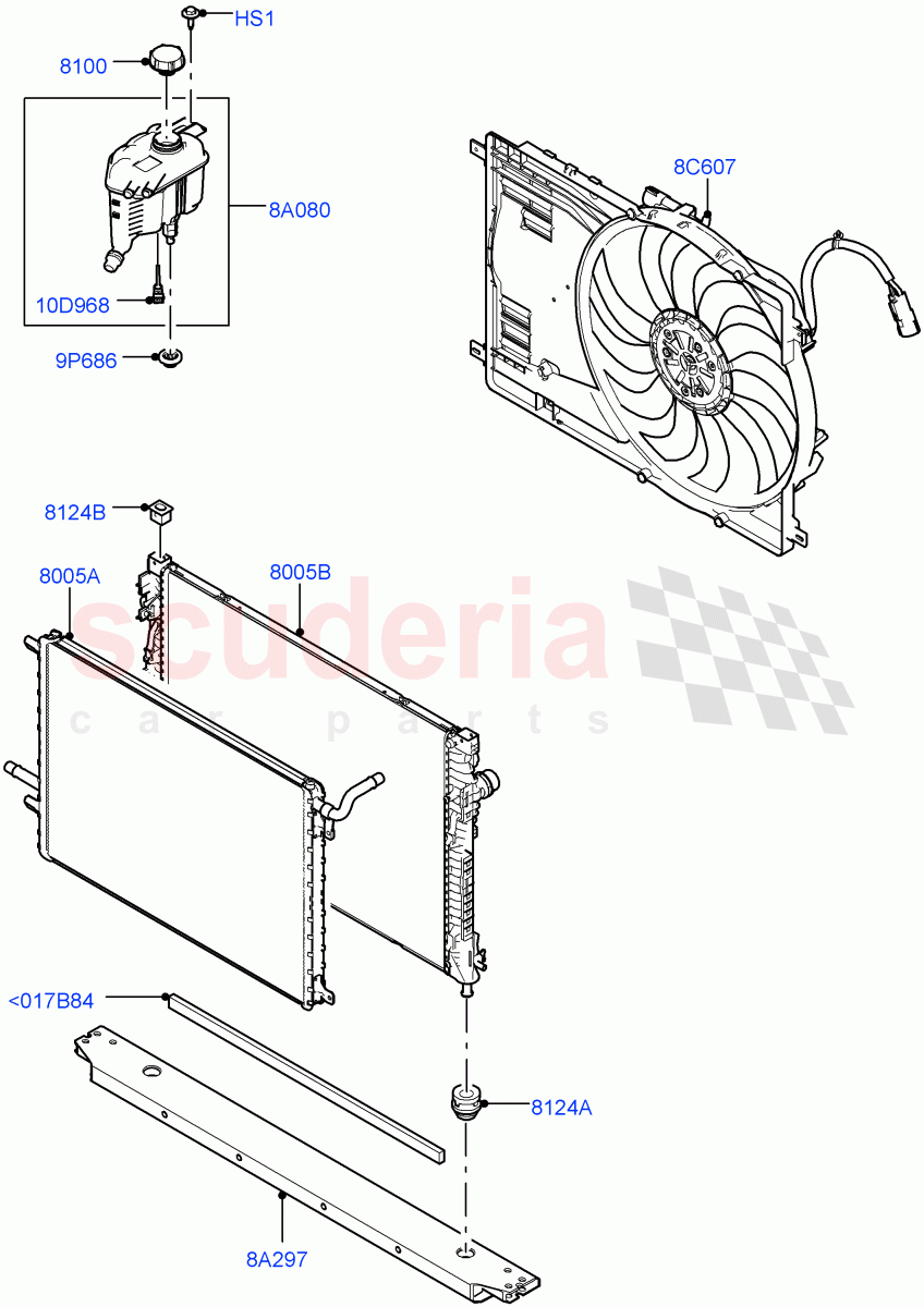 Radiator/Coolant Overflow Container (9 Speed Auto Trans 9HP50, Changsu (China)) of Land Rover Land Rover Discovery Sport (2015+) [2.0 Turbo Petrol AJ200P]