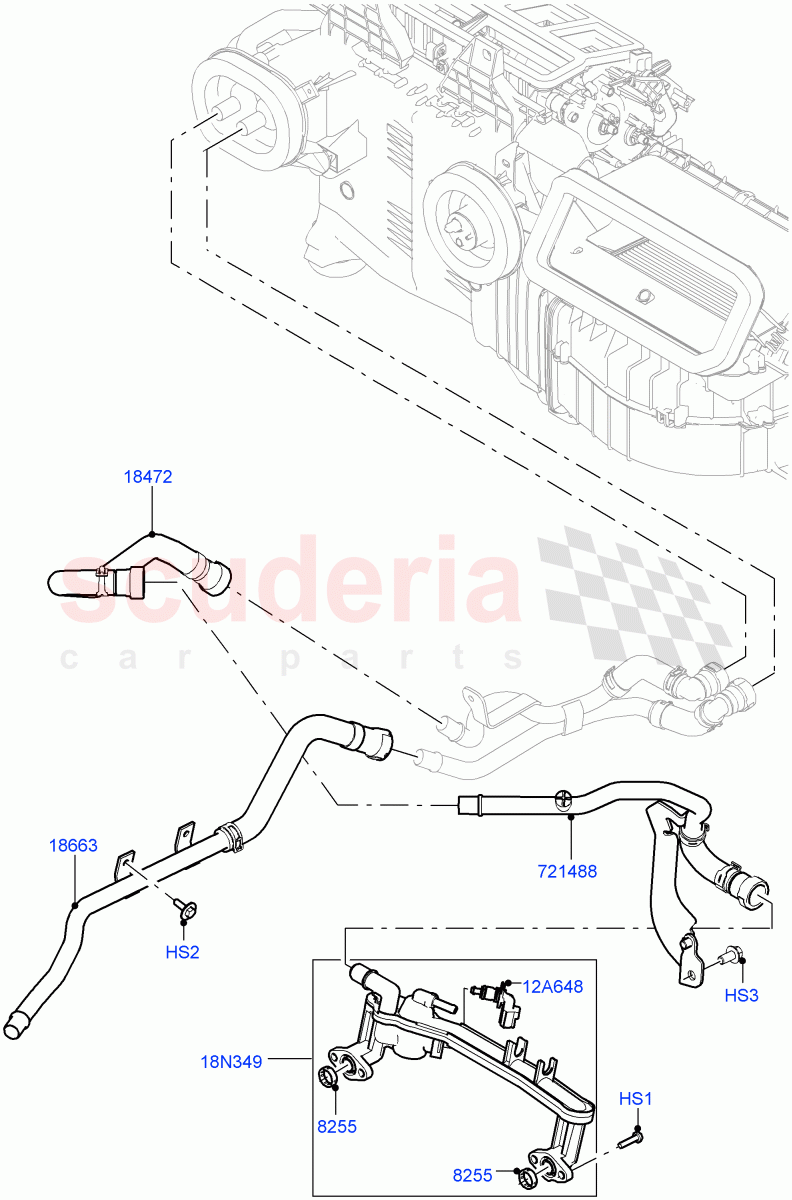 Heater Hoses(Front)(5.0L OHC SGDI NA V8 Petrol - AJ133,With Ptc Heater,5.0L OHC SGDI SC V8 Petrol - AJ133,With Fresh Air Heater)((V)TOHA999999) of Land Rover Land Rover Range Rover (2012-2021) [3.0 DOHC GDI SC V6 Petrol]