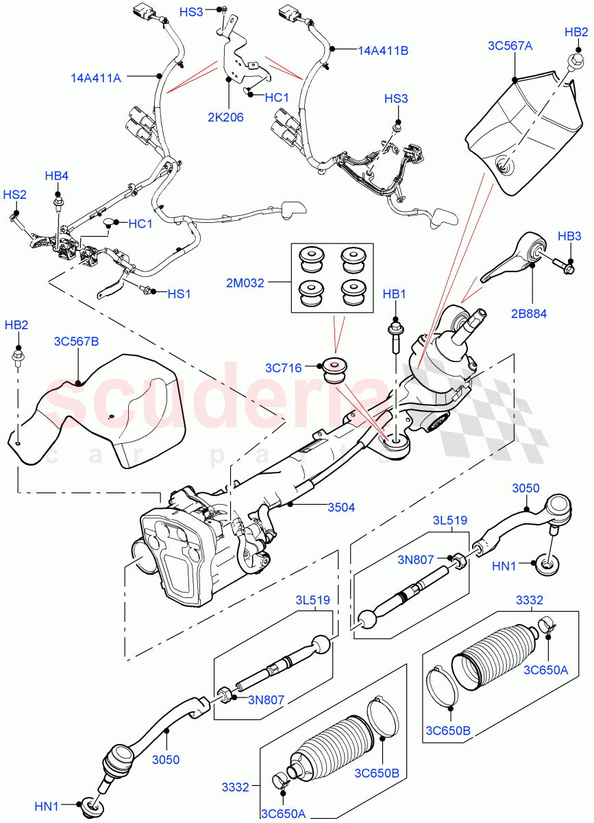 Steering Gear((V)FROMMA000001) of Land Rover Land Rover Range Rover Velar (2017+) [3.0 I6 Turbo Petrol AJ20P6]