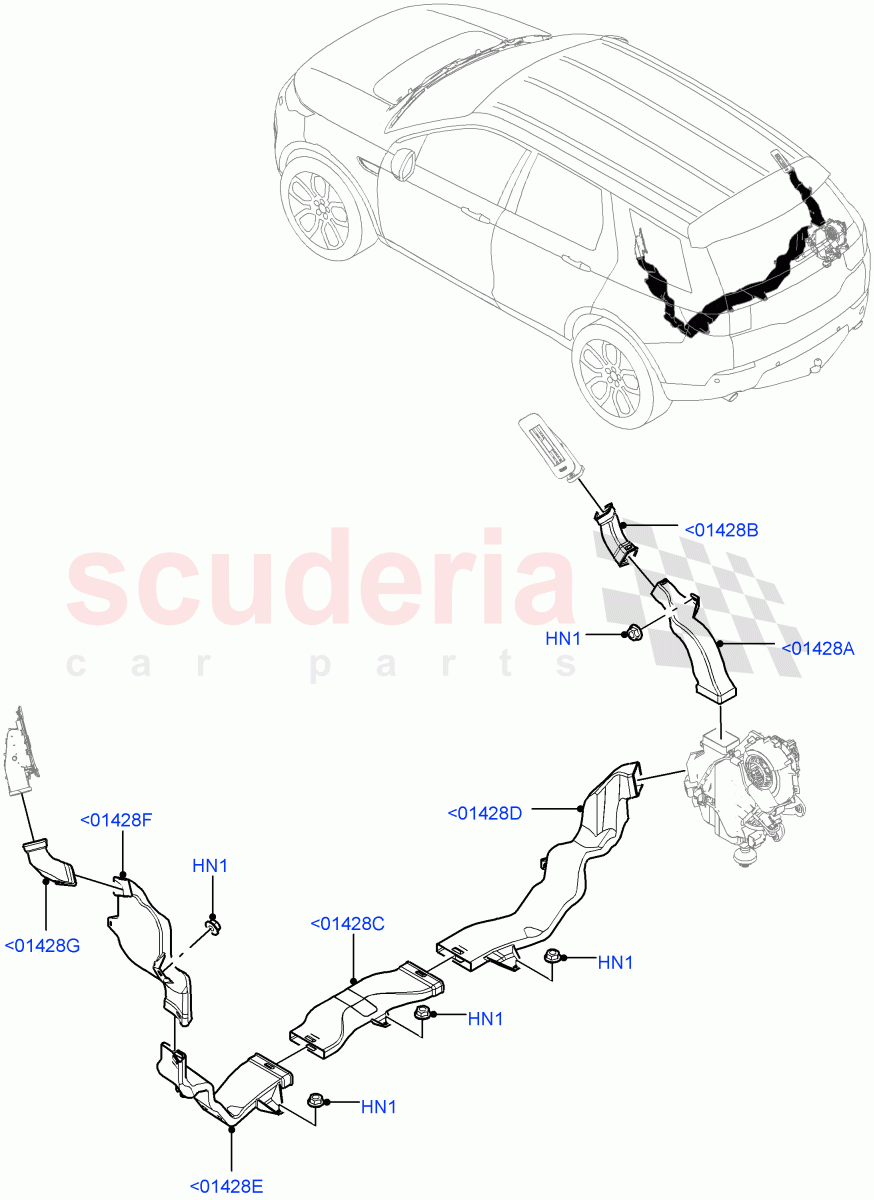 Air Vents, Louvres And Ducts (Internal Components) (Halewood (UK), Climate Control - Chiller Unit) of Land Rover Land Rover Discovery Sport (2015+) [2.0 Turbo Petrol AJ200P]