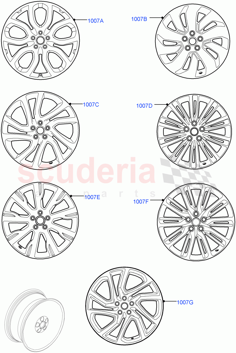 Wheels (Solihull Plant Build) ((V) FROMHA000001) of Land Rover Land Rover Discovery 5 (2017+) [2.0 Turbo Diesel]