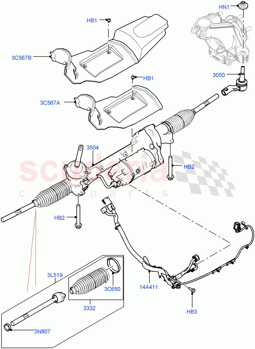 Steering Gear (LHD, Itatiaia (Brazil)) ((V) FROMGT000001) of Land Rover Land Rover Discovery Sport (2015+) [2.0 Turbo Petrol GTDI]