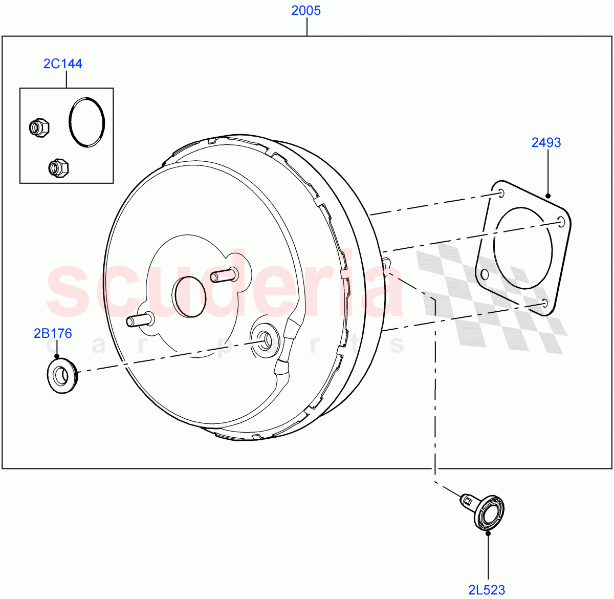 Brake Booster(Halewood (UK),Less Electric Engine Battery,Electric Engine Battery-MHEV)((V)TOLH999999) of Land Rover Land Rover Range Rover Evoque (2019+) [1.5 I3 Turbo Petrol AJ20P3]