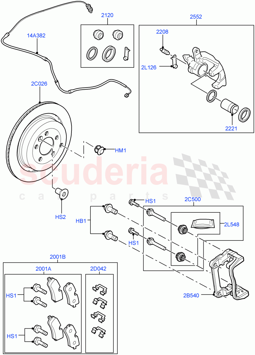 Rear Brake Discs And Calipers (Lion Diesel 2.7 V6 (140KW), Cologne V6 4.0 EFI (SOHC)) ((V) FROMAA000001, (V) TOCA999999) of Land Rover Land Rover Discovery 4 (2010-2016) [2.7 Diesel V6]
