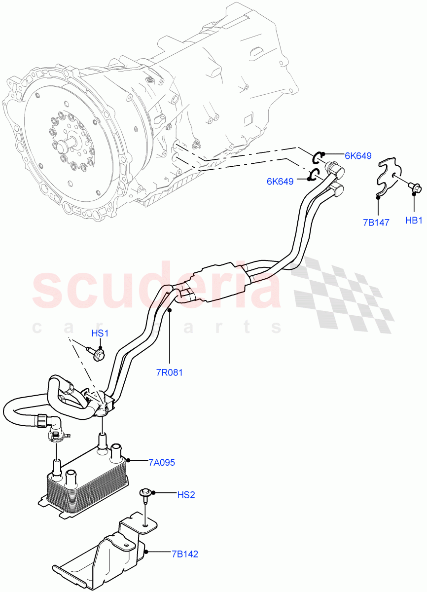 Transmission Cooling Systems (2.0L I4 DSL MID DOHC AJ200, 8 Speed Auto Trans ZF 8HP45, 2.0L I4 DSL HIGH DOHC AJ200) of Land Rover Land Rover Range Rover Velar (2017+) [3.0 Diesel 24V DOHC TC]