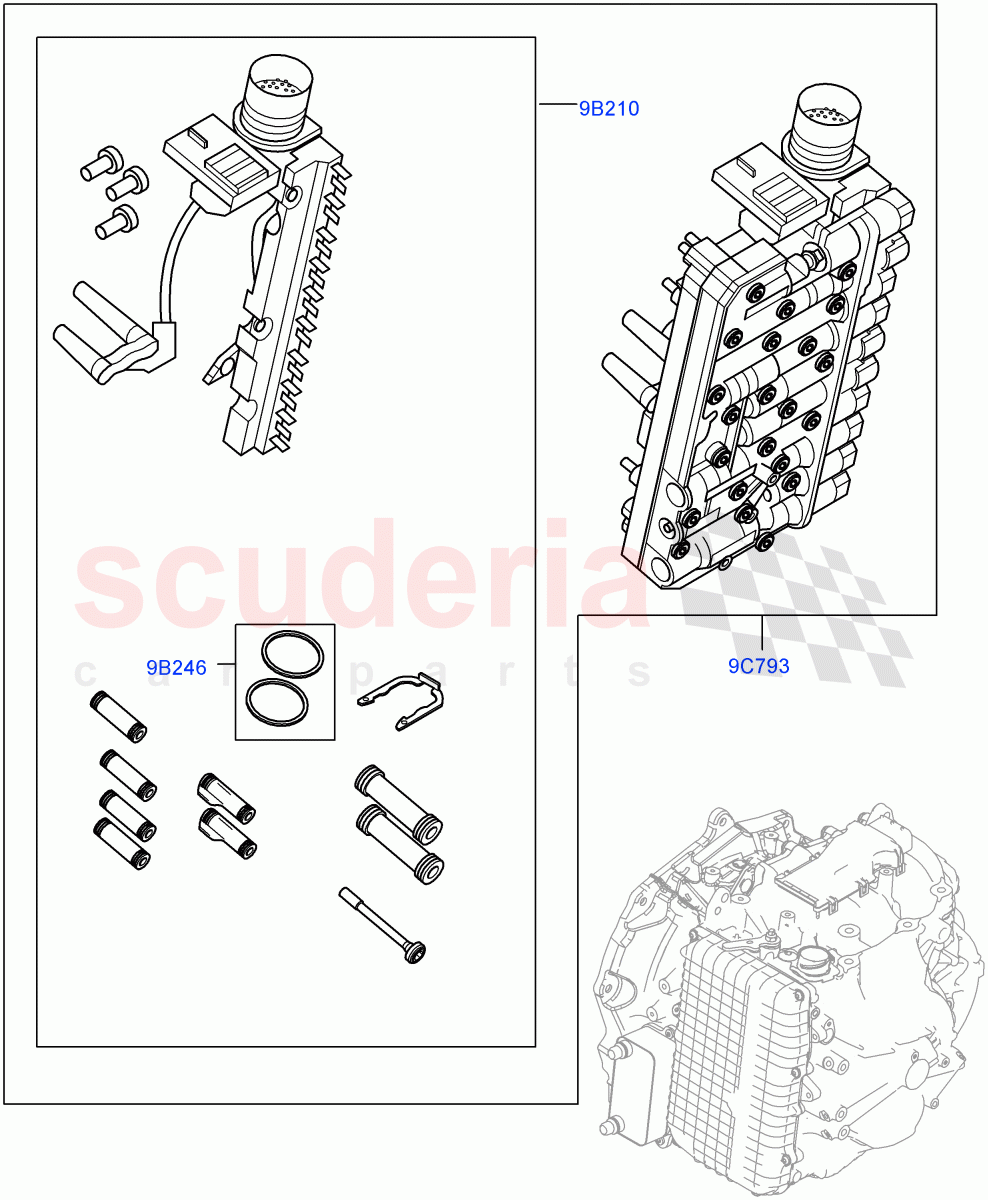 Valve Body - Main Control & Servo's (Hydraulic Control Unit Kit) (2.0L AJ20P4 Petrol Mid PTA, 9 Speed Auto Trans 9HP50, Changsu (China)) ((V) FROMKG006088) of Land Rover Land Rover Discovery Sport (2015+) [2.0 Turbo Petrol AJ200P]