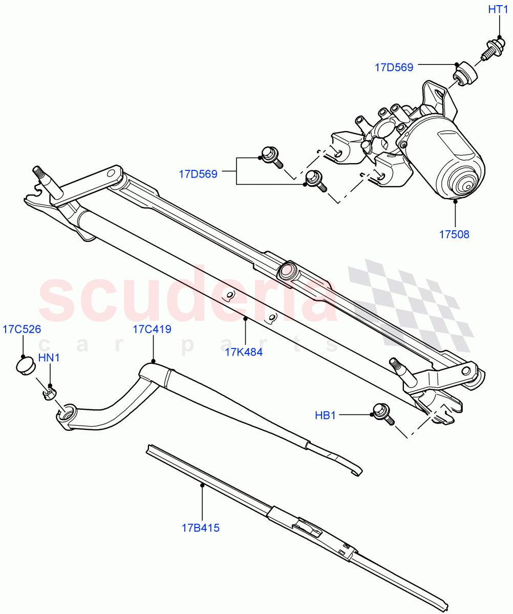 Windscreen Wiper ((V) TO9A999999) of Land Rover Land Rover Range Rover Sport (2005-2009) [3.6 V8 32V DOHC EFI Diesel]