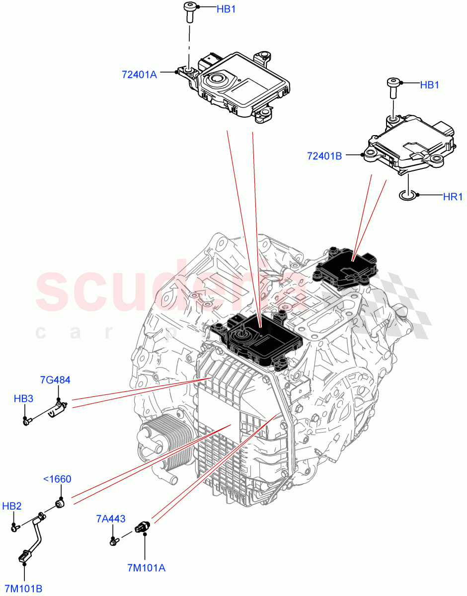 Transmission Modules And Sensors(Transmission Control Module)(1.5L AJ20P3 Petrol High,8 Speed Automatic Trans 8G30,Changsu (China),1.5L AJ20P3 Petrol High PHEV) of Land Rover Land Rover Range Rover Evoque (2019+) [2.0 Turbo Diesel AJ21D4]