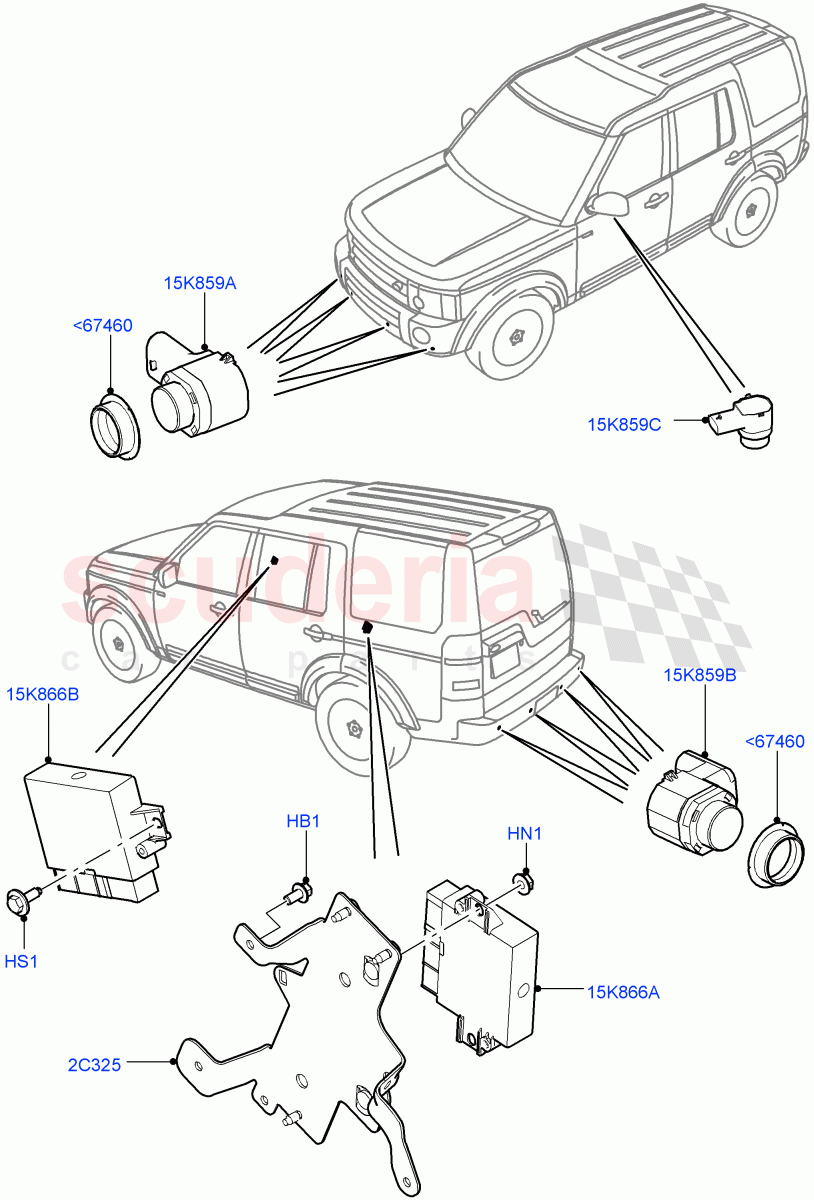 Parking Distance Control(With Rear Parking Aid)((V)FROMEA000001) of Land Rover Land Rover Discovery 4 (2010-2016) [5.0 OHC SGDI NA V8 Petrol]