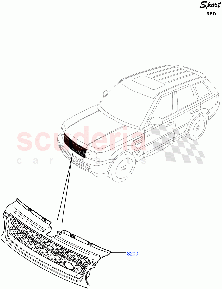 Radiator Grille And Front Bumper (Red Sport LE) ((V) FROMDA000001) of Land Rover Land Rover Range Rover Sport (2010-2013) [5.0 OHC SGDI SC V8 Petrol]