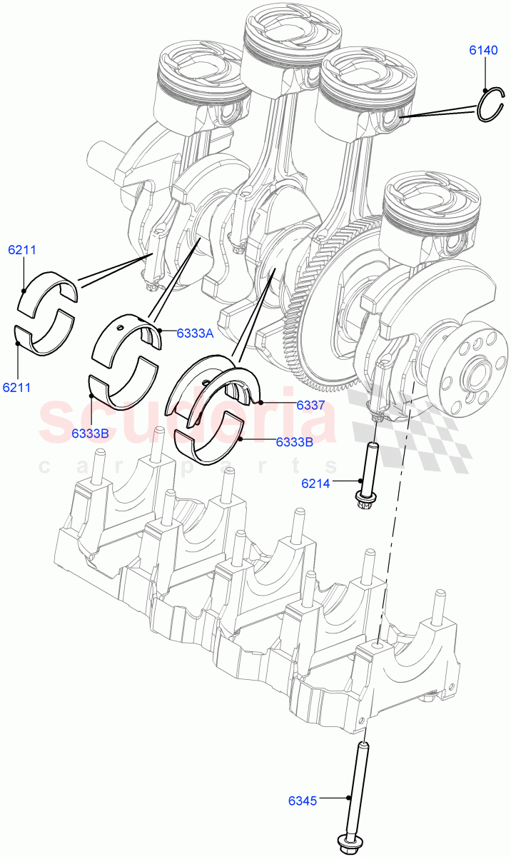 Crankshaft/Pistons And Bearings (2.0L 16V TIVCT T/C 240PS Petrol, Changsu (China)) ((V) FROMEG000001) of Land Rover Land Rover Range Rover Evoque (2012-2018) [2.0 Turbo Petrol GTDI]