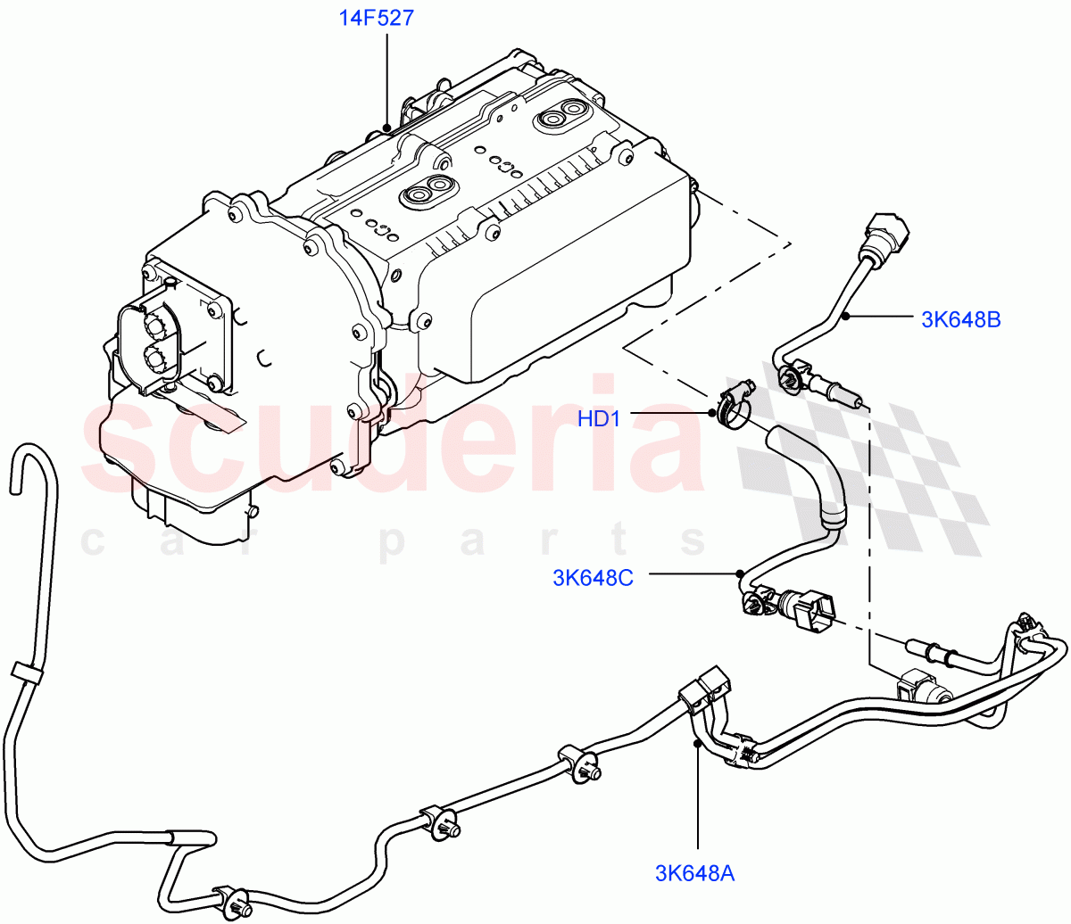 Hybrid Electrical Modules(Inverter)(3.0 V6 Diesel Electric Hybrid Eng,8 Speed Auto Trans ZF 8HP70 HEV 4WD,3.0 V6 D Gen2 Mono Turbo,3.0 V6 D Gen2 Twin Turbo)((V)FROMEA000001) of Land Rover Land Rover Range Rover Sport (2014+) [3.0 DOHC GDI SC V6 Petrol]