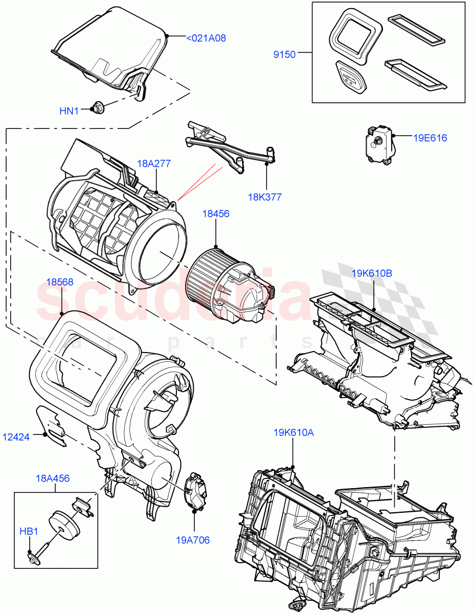 Heater/Air Cond.External Components(Main Unit)(Itatiaia (Brazil))((V)FROMLT000001) of Land Rover Land Rover Discovery Sport (2015+) [2.0 Turbo Diesel AJ21D4]