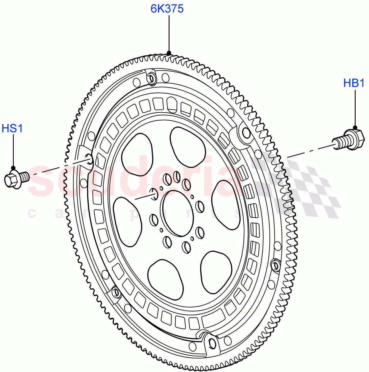 Flywheel (AJ Petrol 4.2 V8 Supercharged) of Land Rover Land Rover Range Rover Sport (2005-2009) [4.2 Petrol V8 Supercharged]