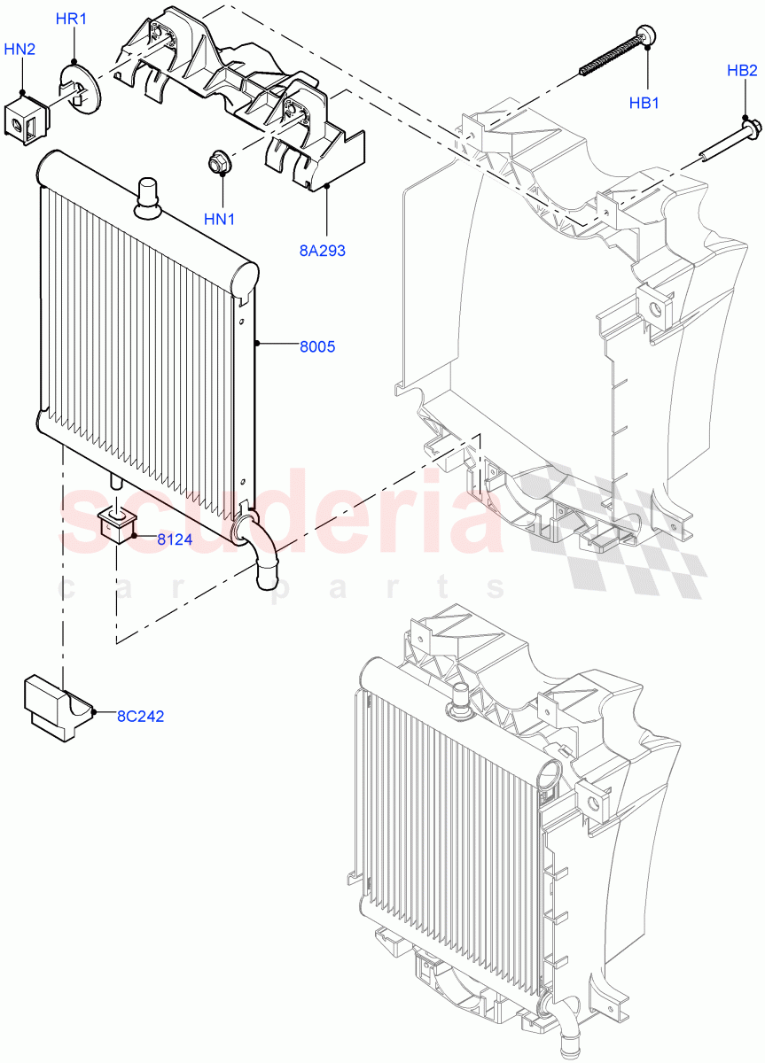 Radiator/Coolant Overflow Container (Auxiliary Unit, Solihull Plant Build) (3.0 V6 D Gen2 Twin Turbo, With Standard Engine Cooling System, With Extra Engine Cooling System) ((V) FROMFA000001) of Land Rover Land Rover Range Rover Sport (2014+) [3.0 Diesel 24V DOHC TC]