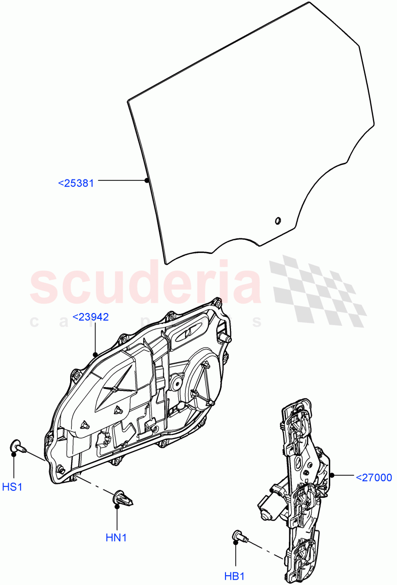 Rear Door Glass And Window Controls(Halewood (UK)) of Land Rover Land Rover Range Rover Evoque (2019+) [2.0 Turbo Diesel AJ21D4]