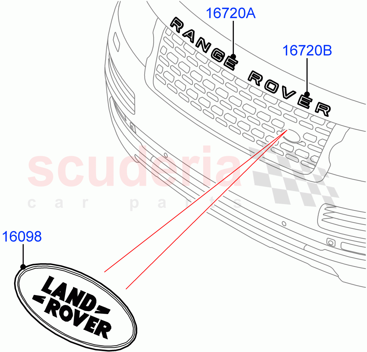 Name Plates(Front Section) of Land Rover Land Rover Range Rover (2012-2021) [3.0 I6 Turbo Petrol AJ20P6]