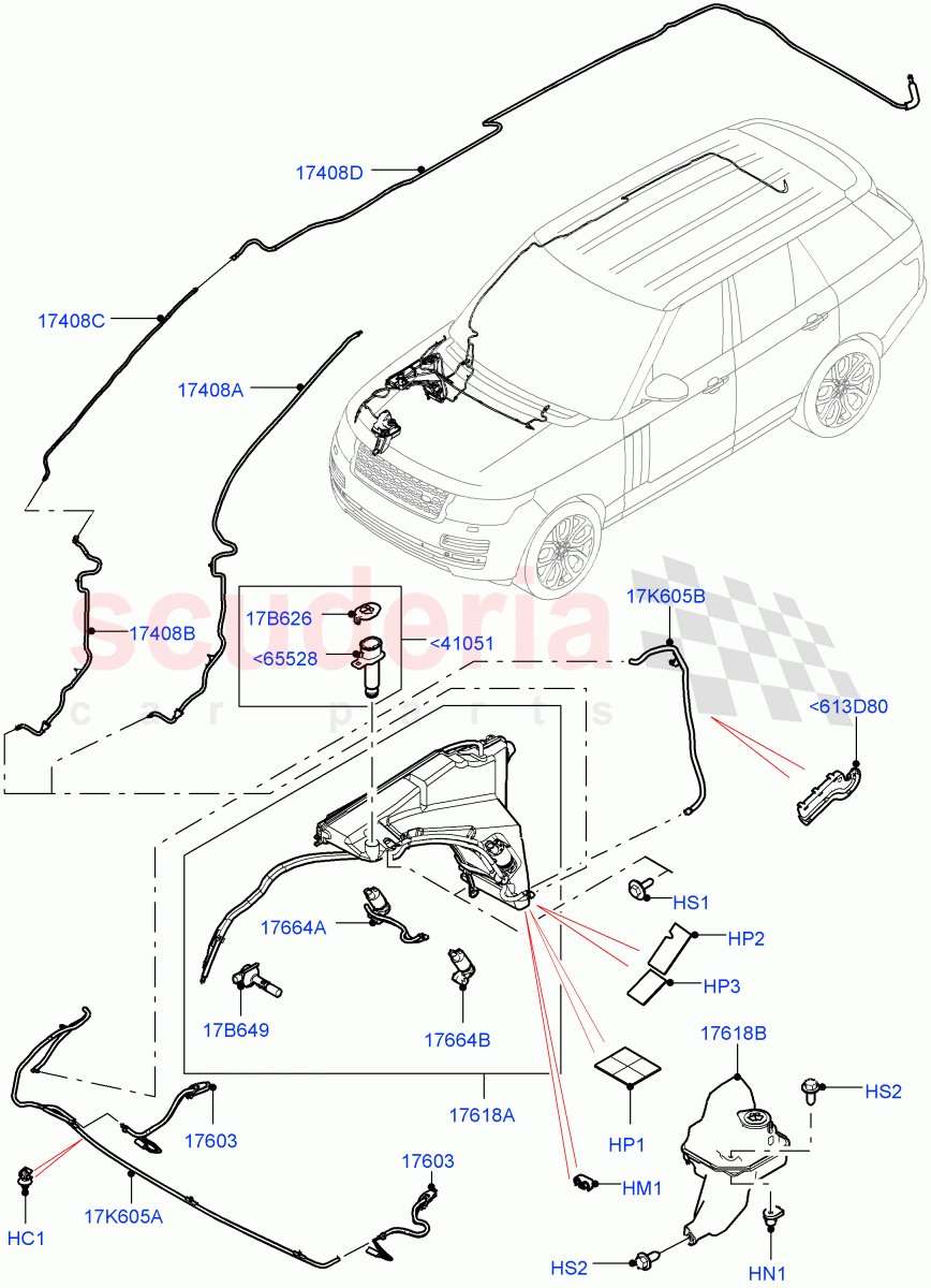 Windscreen Washer of Land Rover Land Rover Range Rover (2012-2021) [5.0 OHC SGDI SC V8 Petrol]