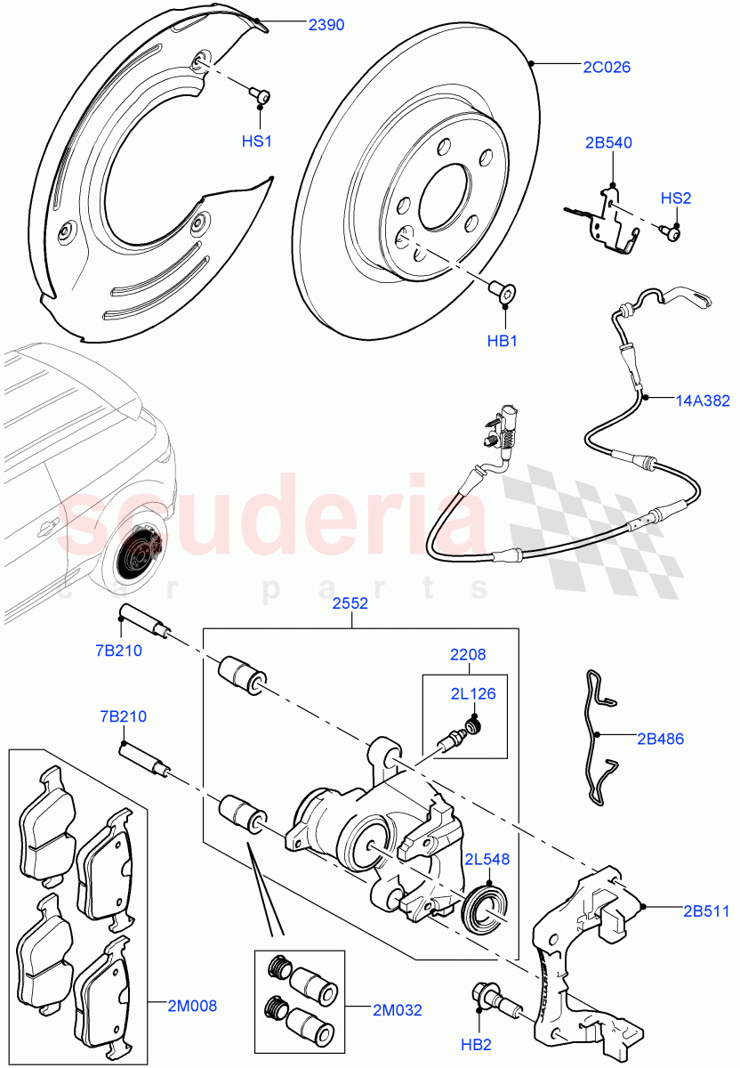 Rear Brake Discs And Calipers (Changsu (China)) ((V) FROMGG134738) of Land Rover Land Rover Range Rover Evoque (2012-2018) [2.0 Turbo Petrol AJ200P]