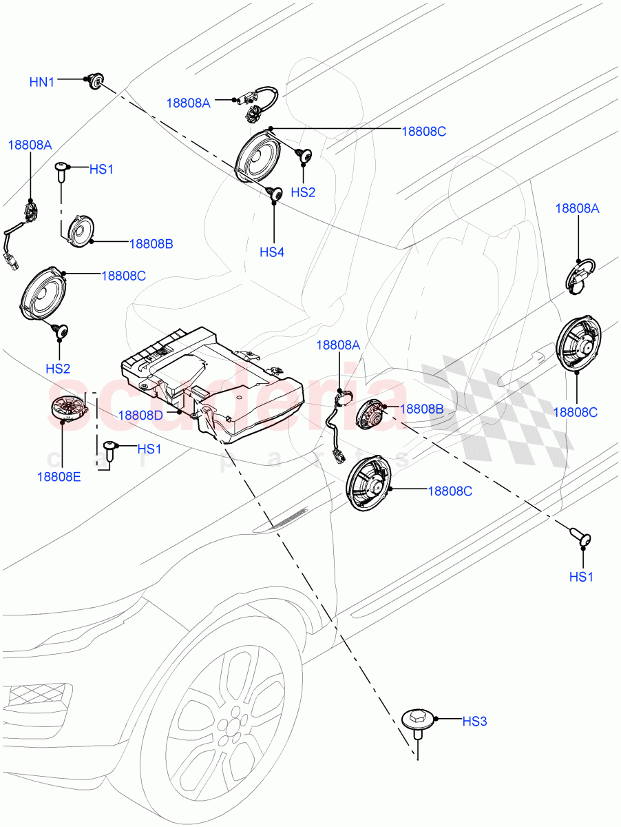 Speakers (Halewood (UK), Hi Line Audio System - 600 W, With Premium Sound System) of Land Rover Land Rover Range Rover Evoque (2012-2018) [2.2 Single Turbo Diesel]