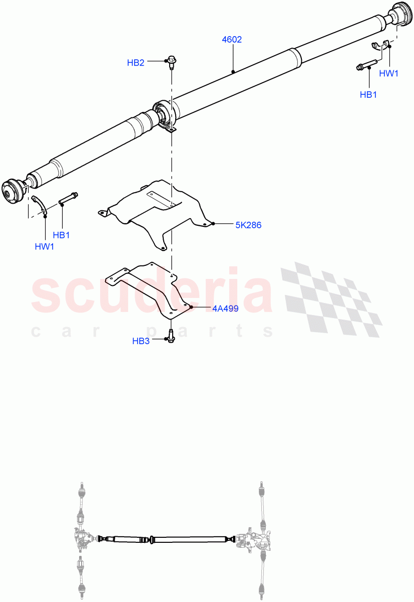 Drive Shaft - Rear Axle Drive (Changsu (China), Efficient Driveline) ((V) FROMGG134738) of Land Rover Land Rover Range Rover Evoque (2012-2018) [2.2 Single Turbo Diesel]