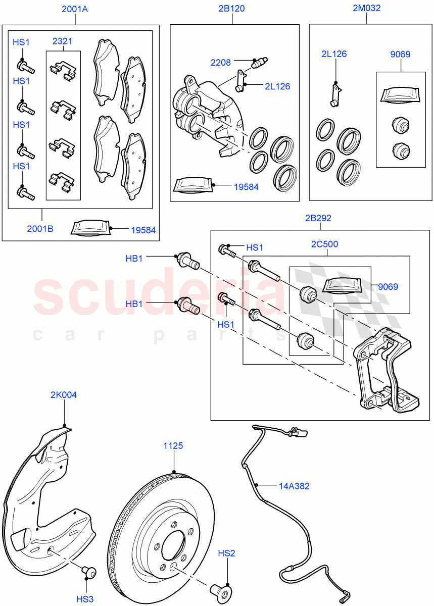 Front Brake Discs And Calipers (3.6L V8 32V DOHC EFi Diesel Lion, 3.0L 24V DOHC V6 TC Diesel, 5.0L OHC SGDI NA V8 Petrol - AJ133) ((V) FROMAA000001) of Land Rover Land Rover Range Rover Sport (2010-2013) [5.0 OHC SGDI NA V8 Petrol]