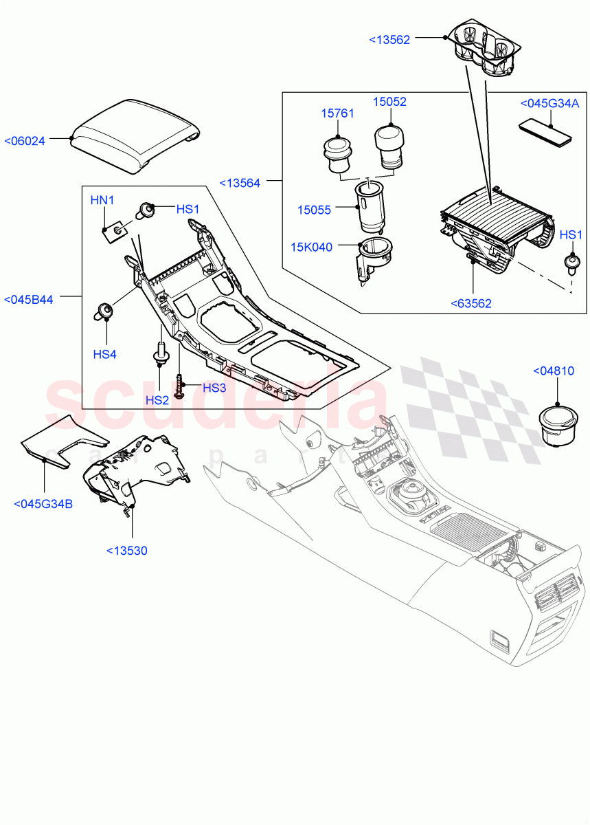 Console - Floor (External Components) (Changsu (China)) ((V) FROMEG000001) of Land Rover Land Rover Range Rover Evoque (2012-2018) [2.0 Turbo Petrol GTDI]