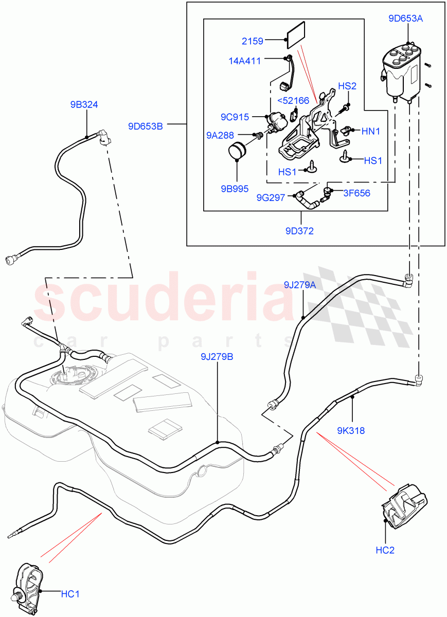 Fuel Lines(Rear)(2.0L 16V TIVCT T/C 240PS Petrol,Halewood (UK),Fuel Tank Filler Neck - DMTL,2.0L 16V TIVCT T/C Gen2 Petrol) of Land Rover Land Rover Discovery Sport (2015+) [2.0 Turbo Petrol GTDI]