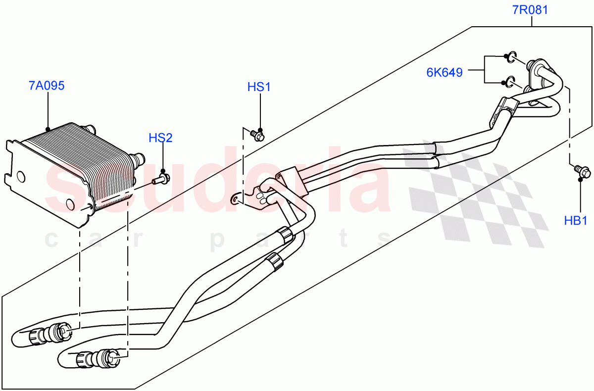 Transmission Cooling Systems (Nitra Plant Build) (3.0L DOHC GDI SC V6 PETROL, 8 Speed Auto Trans ZF 8HP45) ((V) FROMK2000001) of Land Rover Land Rover Discovery 5 (2017+) [3.0 I6 Turbo Petrol AJ20P6]