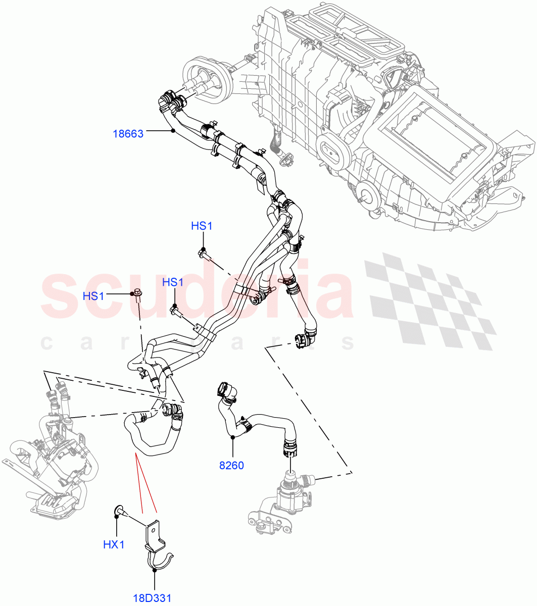 Heater Hoses(2.0L AJ21D4 Diesel Mid,Fuel Heater W/Pk Heat With Remote)((V)FROMMA000001) of Land Rover Land Rover Range Rover Velar (2017+) [3.0 Diesel 24V DOHC TC]