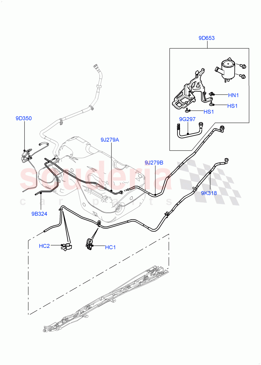 Fuel Lines (2.0L 16V TIVCT T/C 240PS Petrol, Itatiaia (Brazil)) ((V) FROMGT000001) of Land Rover Land Rover Range Rover Evoque (2012-2018) [2.0 Turbo Petrol GTDI]