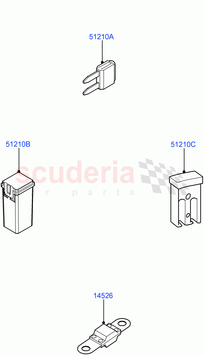 Fuses, Holders And Circuit Breakers(Nitra Plant Build)((V)FROMK2000001) of Land Rover Land Rover Discovery 5 (2017+) [3.0 Diesel 24V DOHC TC]