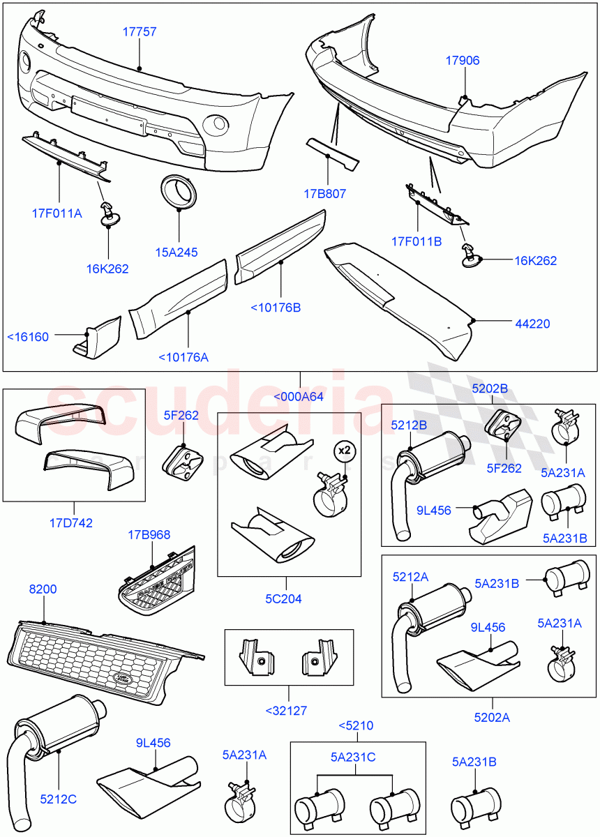 Complete Vehicle Body Dress Up Kits(Accessory)((V)FROMAA000001) of Land Rover Land Rover Range Rover Sport (2010-2013) [3.6 V8 32V DOHC EFI Diesel]