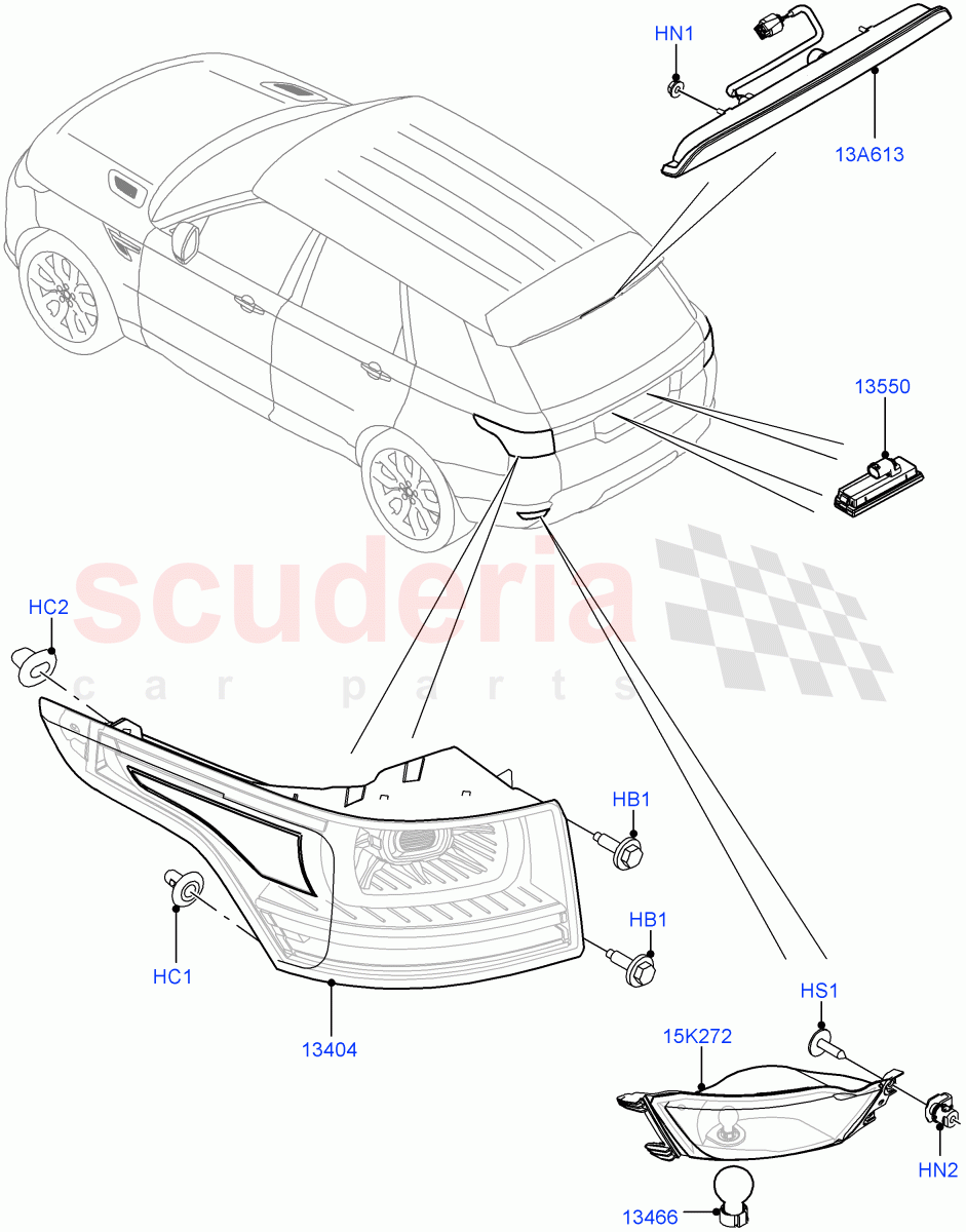 Rear Lamps of Land Rover Land Rover Range Rover Sport (2014+) [2.0 Turbo Petrol AJ200P]