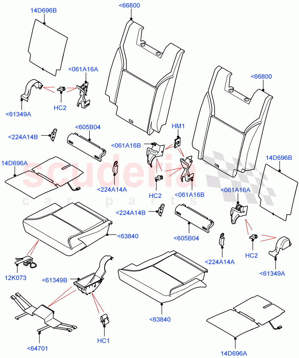 Rear Seat Pads/Valances & Heating(Solihull Plant Build, Row 3)(Version - Core,With 7 Seat Configuration)((V)FROMHA000001) of Land Rover Land Rover Discovery 5 (2017+) [2.0 Turbo Diesel]