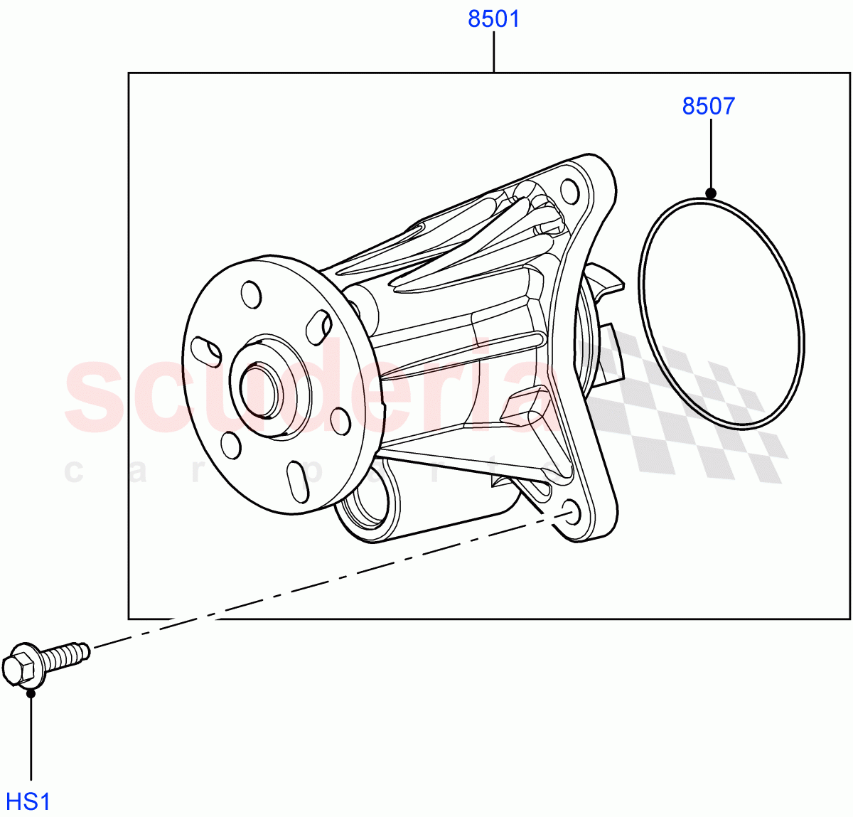 Water Pump(Main Unit)(3.0 V6 Diesel Electric Hybrid Eng,3.0L 24V V6 Turbo Diesel Std Flow,3.0L 24V DOHC V6 TC Diesel)((V)FROMAA000001) of Land Rover Land Rover Range Rover (2012-2021) [3.0 Diesel 24V DOHC TC]