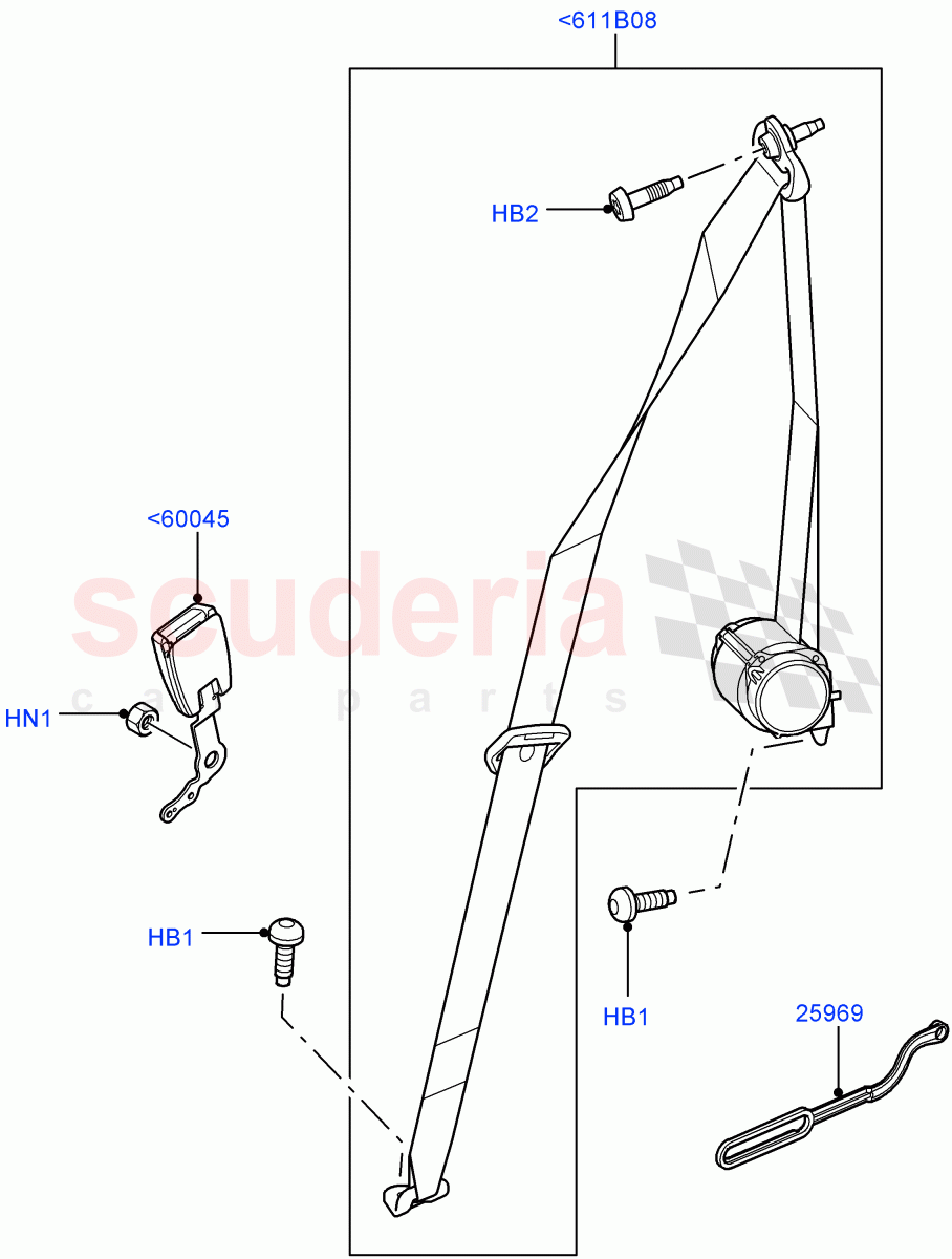 Rear Seat Belts(All Third Row Seating)((V)FROMAA000001) of Land Rover Land Rover Discovery 4 (2010-2016) [3.0 DOHC GDI SC V6 Petrol]