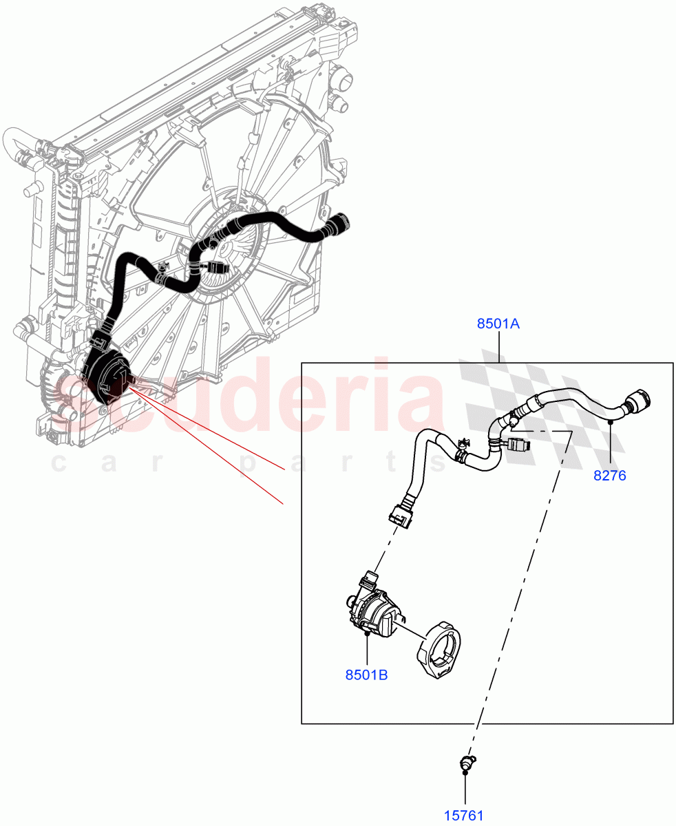 Water Pump (Auxiliary Unit) (3.0L AJ20P6 Petrol High) of Land Rover Land Rover Range Rover (2022+) [3.0 I6 Turbo Petrol AJ20P6]