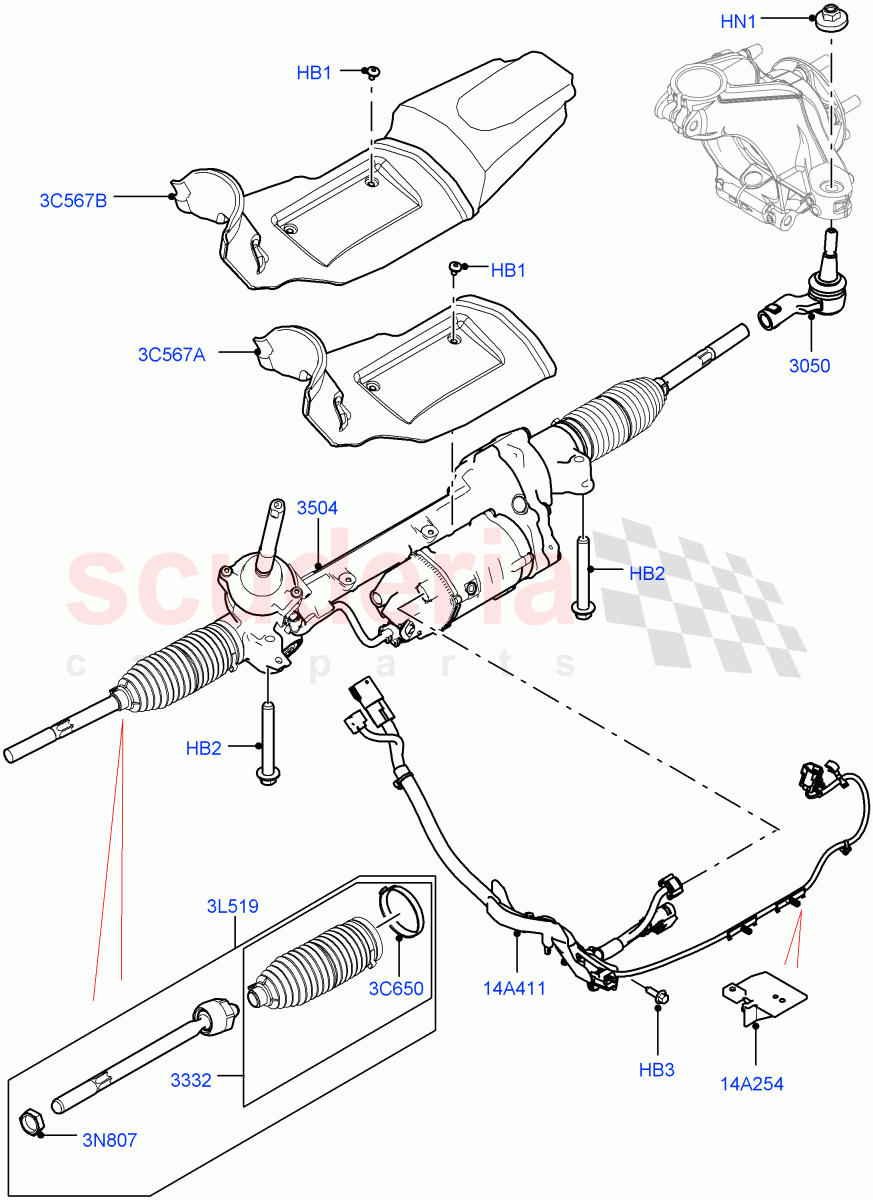 Steering Gear (LHD, Halewood (UK)) of Land Rover Land Rover Range Rover Evoque (2012-2018) [2.0 Turbo Petrol GTDI]
