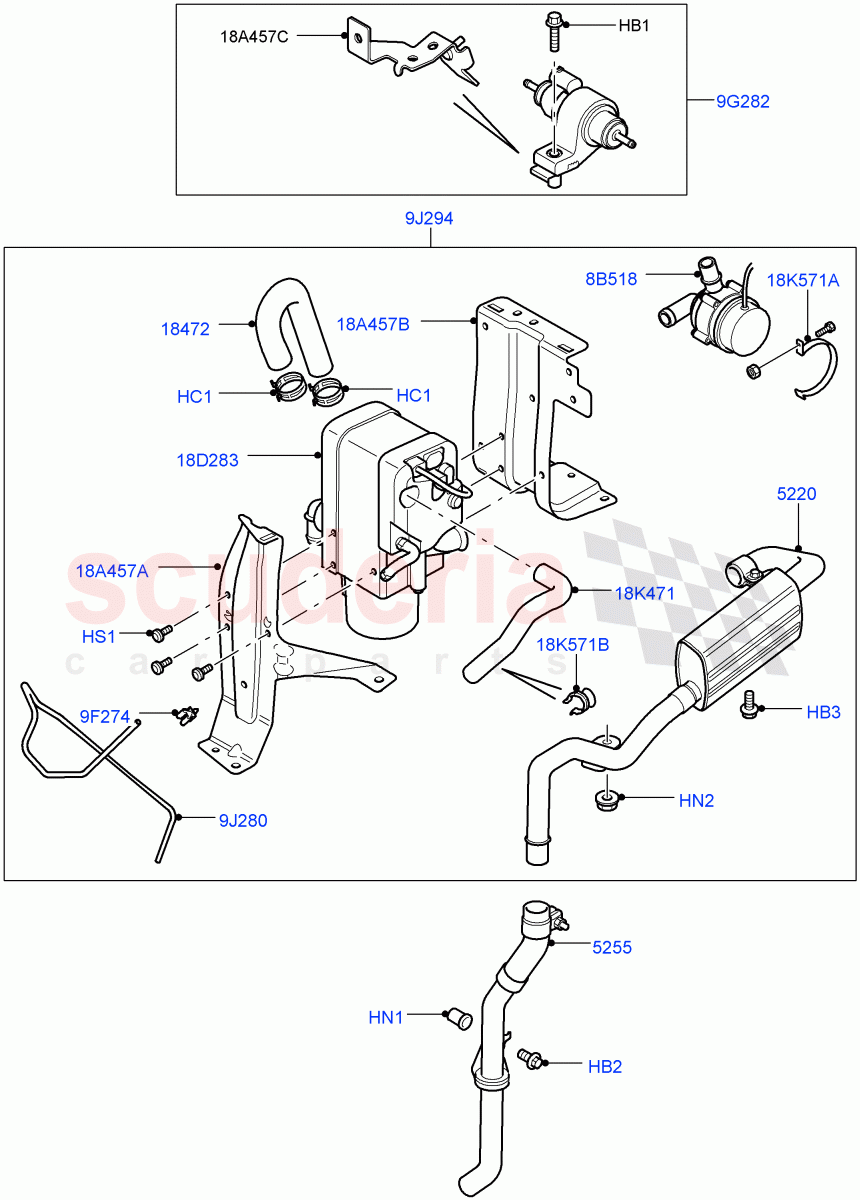 Auxiliary Fuel Fired Pre-Heater(Page B)(With Fuel Fired Heater)((V)FROMAA000001) of Land Rover Land Rover Range Rover Sport (2010-2013) [5.0 OHC SGDI SC V8 Petrol]