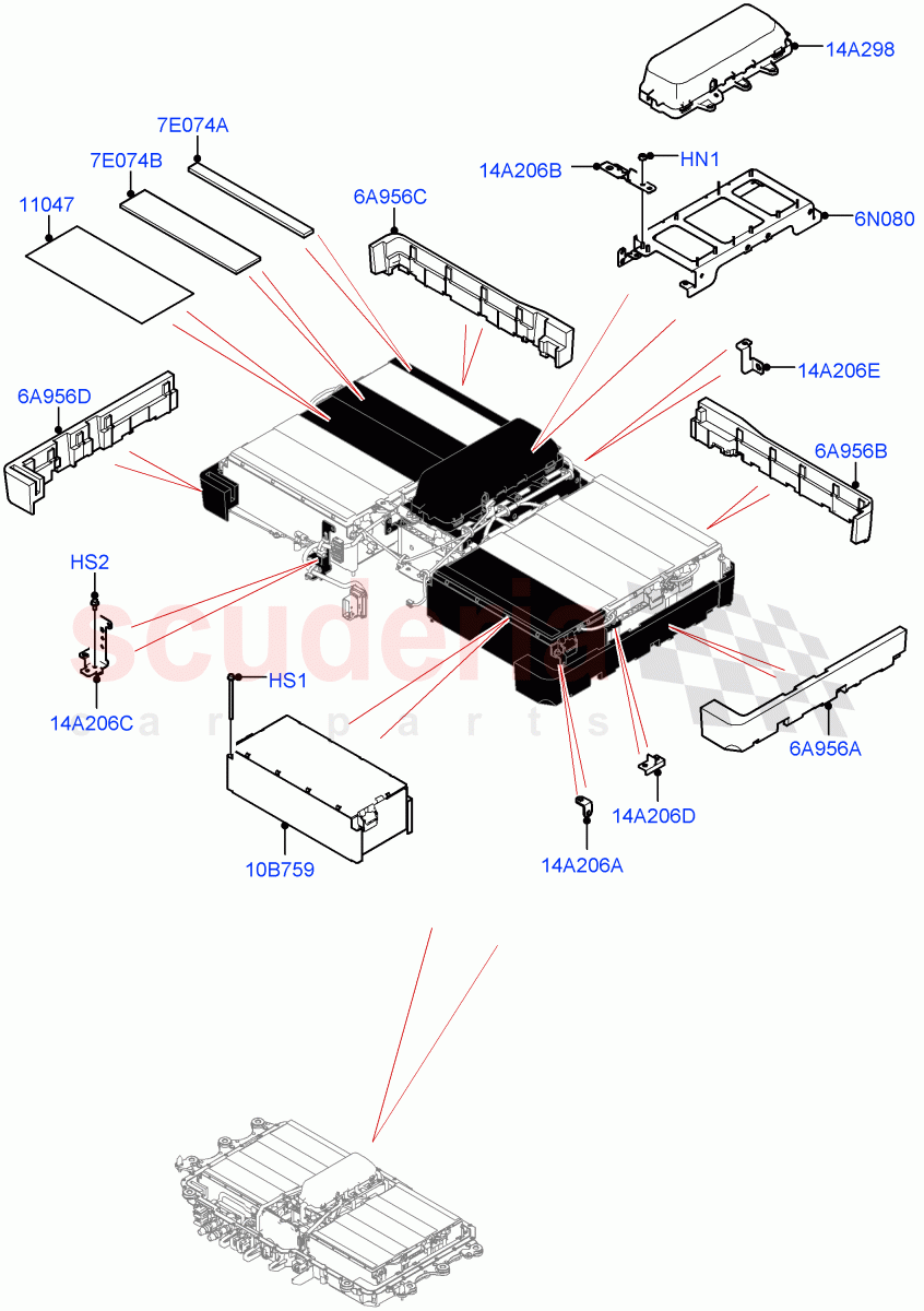 Hybrid Electrical Modules(Traction Battery Modules)(Changsu (China),Electric Engine Battery-PHEV)((V)FROMKG446857) of Land Rover Land Rover Discovery Sport (2015+) [2.2 Single Turbo Diesel]