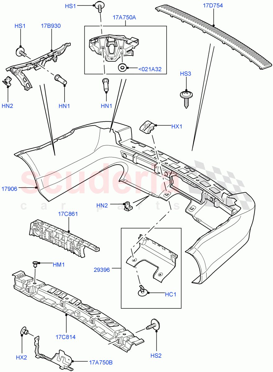 Rear Bumper ((V) TO9A999999) of Land Rover Land Rover Range Rover Sport (2005-2009) [2.7 Diesel V6]