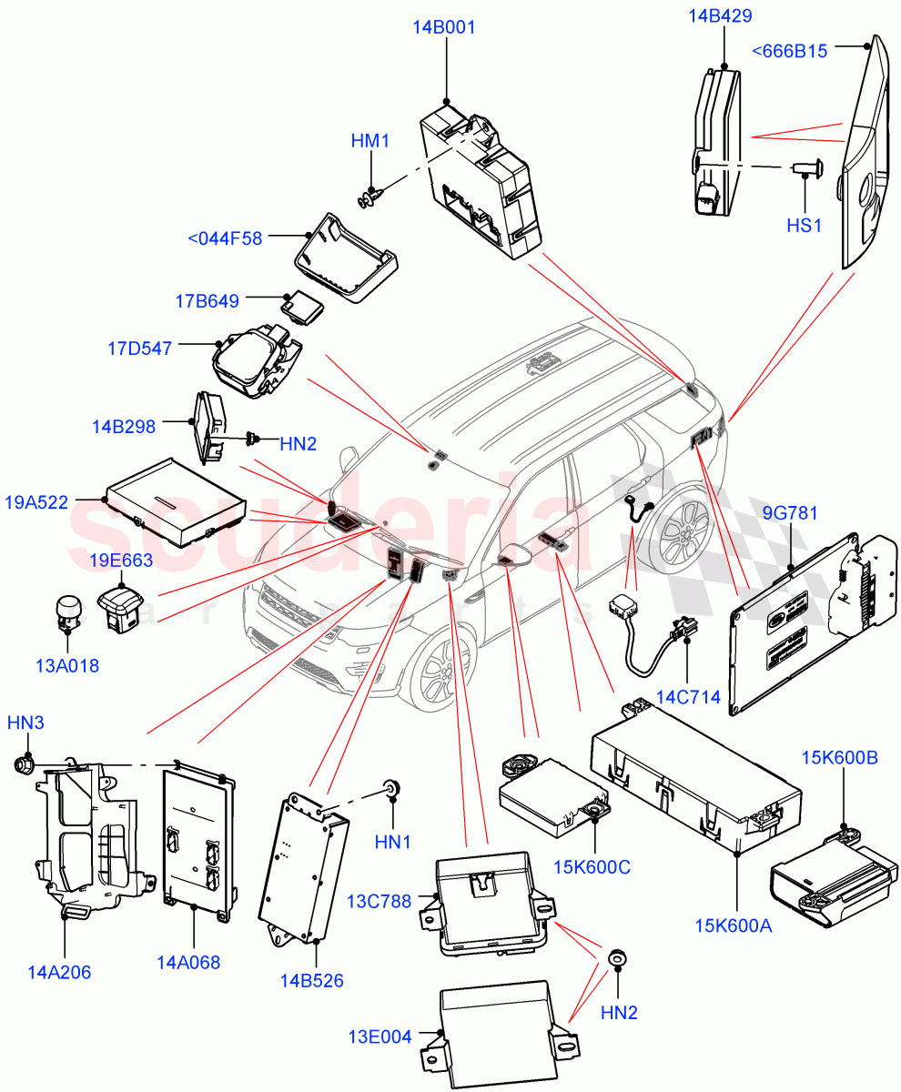 Vehicle Modules And Sensors(Halewood (UK)) of Land Rover Land Rover Discovery Sport (2015+) [2.2 Single Turbo Diesel]