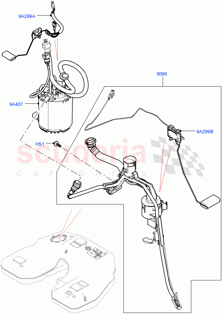 Fuel Pump And Sender Unit (4.4L DOHC DITC V8 Diesel) ((V) TOGA999999) of Land Rover Land Rover Range Rover Sport (2014+) [4.4 DOHC Diesel V8 DITC]