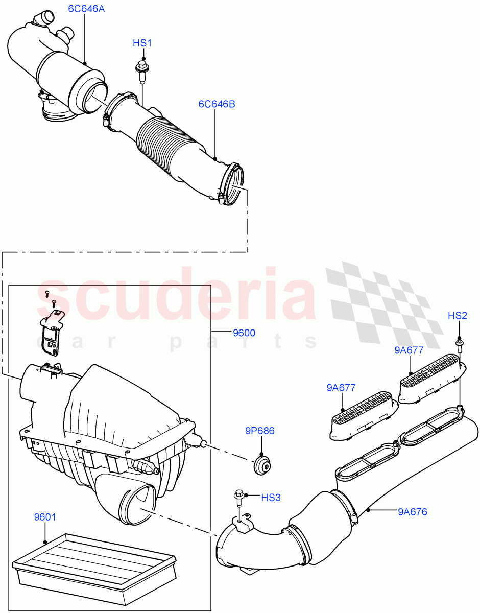 Air Cleaner (2.0L 16V TIVCT T/C 240PS Petrol) of Land Rover Land Rover Range Rover (2012-2021) [2.0 Turbo Petrol GTDI]