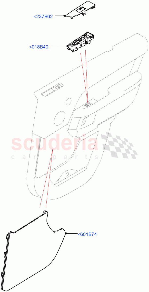 Rear Door Trim Installation (For Switches, Speaker Grille) ((V) FROMJA000001) of Land Rover Land Rover Range Rover (2012-2021) [5.0 OHC SGDI NA V8 Petrol]
